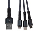 Кабель (шнур) LP 3 в 1 USB 3.0 to Type-C/Lightning/Micro-USB 1,2м (C20CM)